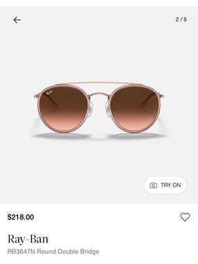 Ray-Ban Pinkish Brown Round Gradient Sunglasses with Brown Case